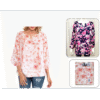 Ladies 2-Color Floral V-Neck Cotton Blouse (Dozen Pack) - Image 4