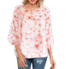 Ladies 2-Color Floral V-Neck Cotton Blouse (Dozen Pack)
