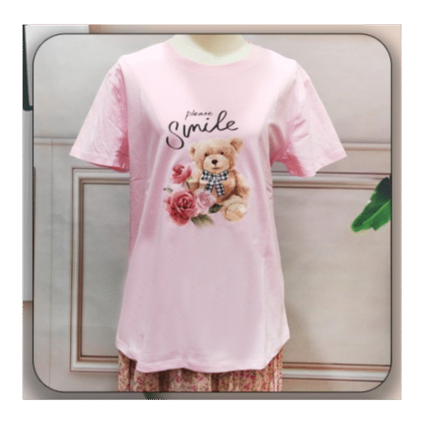 Ladies 2-Color Floral V-Neck Cotton Shirt (Dozen Pack)