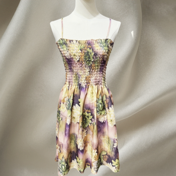 Ladies Mixed Floral Print Shirred Mini Dress (Dozen Pack)